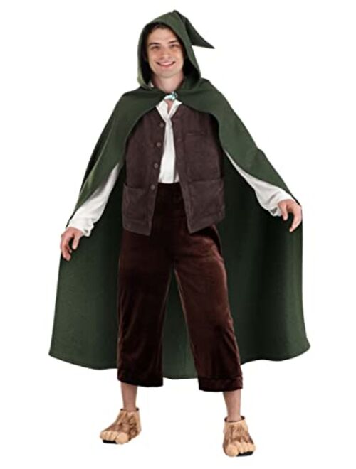 Fun Costumes Lord of the Rings Adult Dark Green Frodo Baggins Costume Mens, Cloaked Medieval Halloween Outfit
