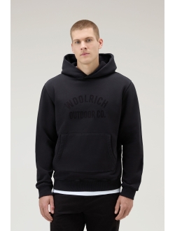 embossed-logo cotton hoodie