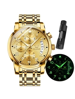 Men Multifunction Watch, Multi Dial Waterproof Luminous Chronograph Men's Watch with Date Gift for Men,Stainless Steel Watches for Men,Classic Men Wrist Watch