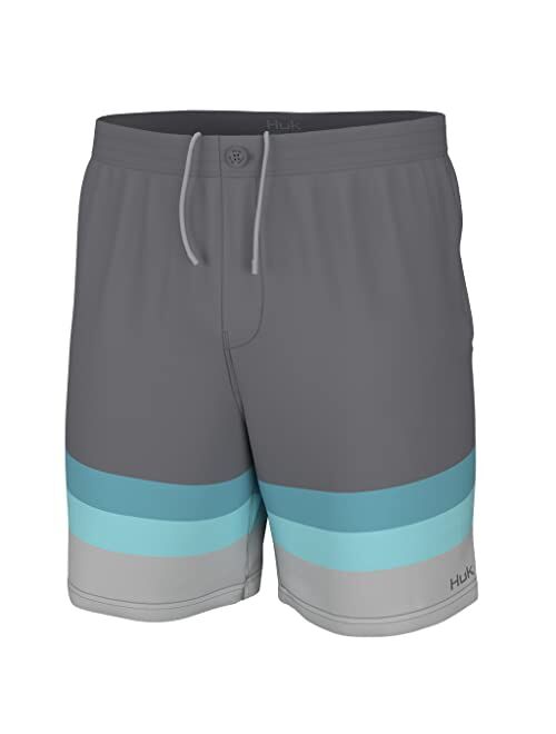 HUK Men's Pursuit Pattern Boardshorts, Quick-Dry Swimsuit