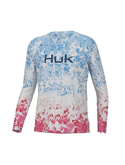 HUK Unisex Kid's Pursuit Pattern Long Sleeve, Fishing Shirt