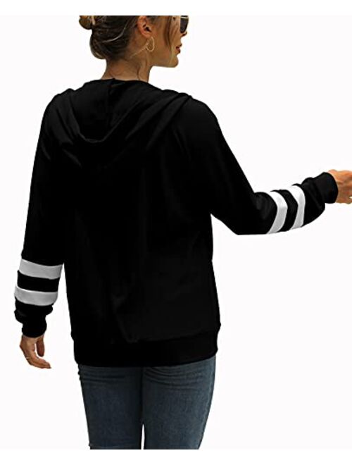 Bofell Womens Fashion Hoodies for Women Zip Up Sweatshirts Jackets Trending Now 2023