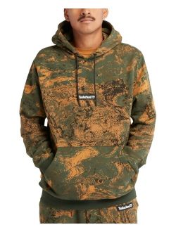 Men's Allover Printed Kangaroo Pocket Pullover Hoodie