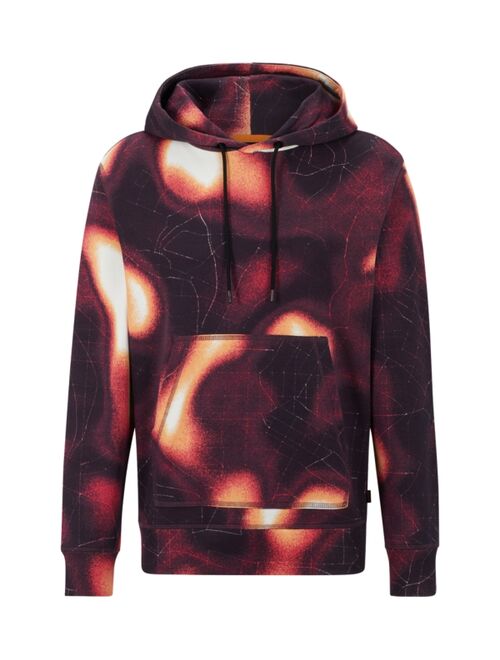 BOSS by Hugo Boss Men's Cotton-Terry Hoodie with Heat-Map Print