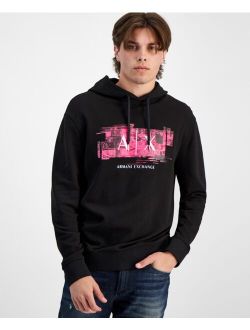 A|X Armani Exchange Men's Glitch Pullover Logo Hoodie, Created for Macy's
