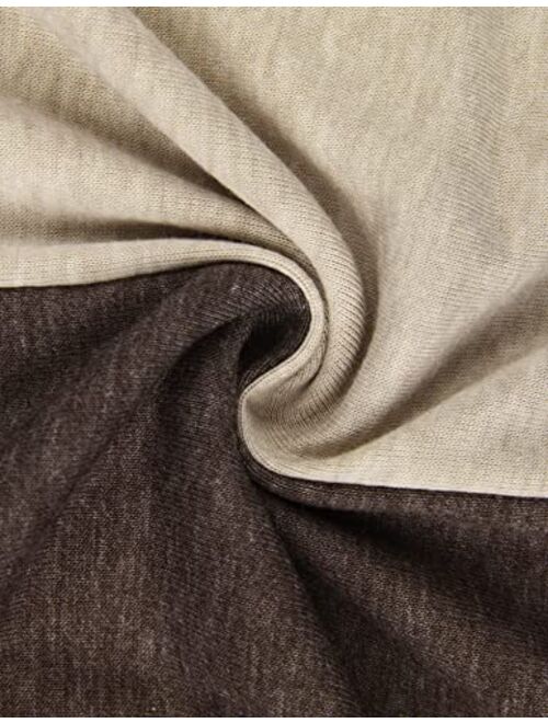 Youtalia Women's Hoodie Sweatshirt Long Sleeve Cowl Neck Pullover Color Block Thin Tunic Top