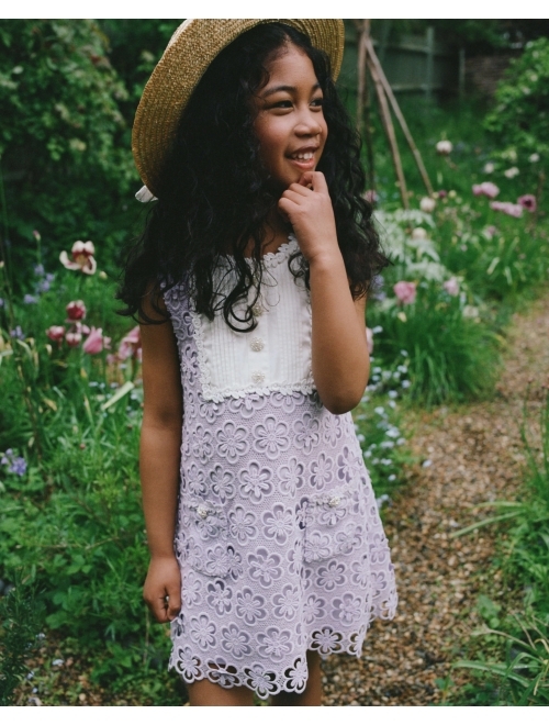 Self-Portrait Kids lace-detailing sleeveless dress