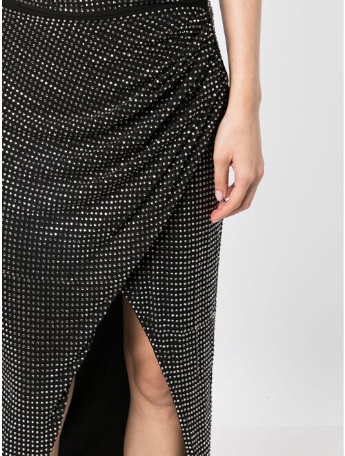 Self-Portrait gem-embellished draped skirt