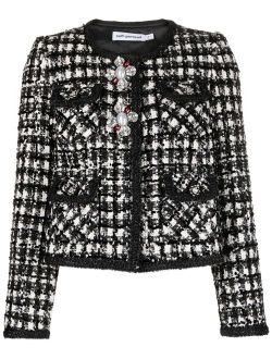 check-pattern boucle jacket