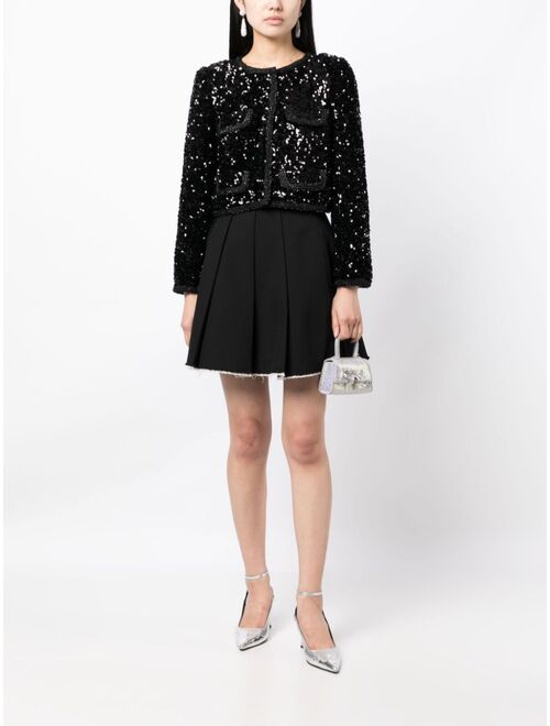 Self-Portrait sequined cropped jacket