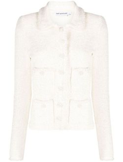pearl-trim sequin-embellished jacket