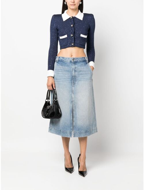 Self-Portrait cropped knitted jacket