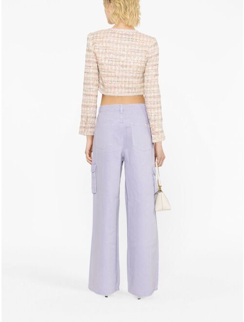 Self-Portrait cropped boucle jacket