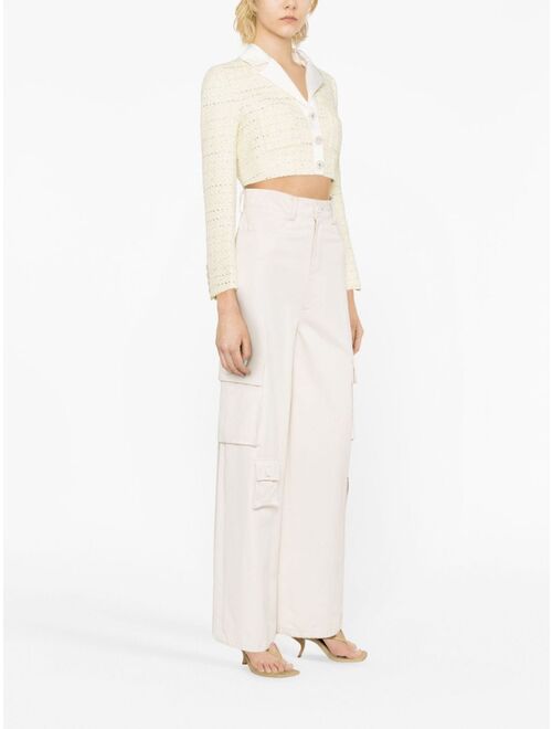 Self-Portrait cropped boucle jacket