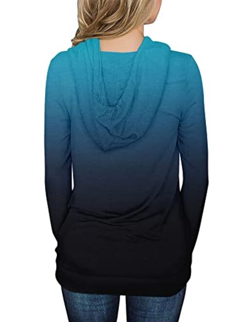 MODARANI Womens Pullover Hoodie Sweatshirts Casual Tunic Tops Kangaroo Pocket Shirts Tie Dye&Floral Print