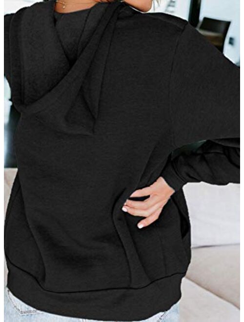 Dokotoo Women's Full Zip Up Hoodie Long Sleeve Hooded Sweatshirts Pockets Jacket Coat for Women