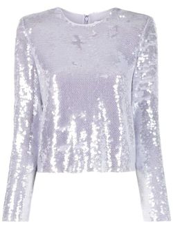 sequin long-sleeve top