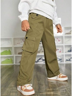 Kids EVRYDAY Tween Boy Flap Pocket Side Cargo Pants