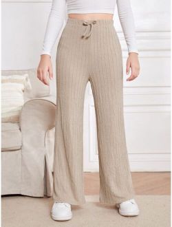 Teen Girls Cable Textured Knot Front Pants