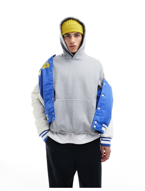 ASOS DESIGN heavyweight oversized hoodie in gray heather