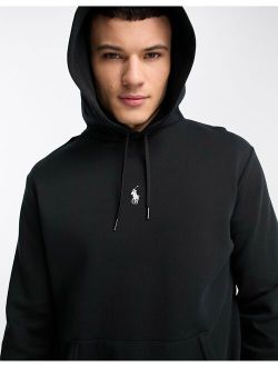 central icon logo hoodie in black