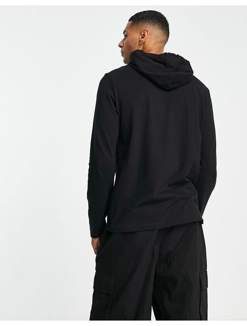 Polo Ralph Lauren icon logo hooded long sleeve top in black