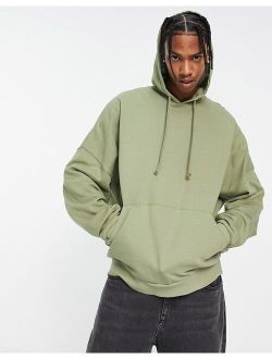 super oversized hoodie in oil green