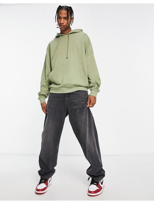 ASOS DESIGN super oversized hoodie in oil green