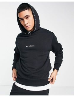 linear logo hoodie in black