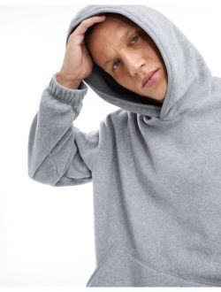 oversized fleece hoodie in gray