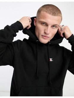 reverse weave hoodie in black