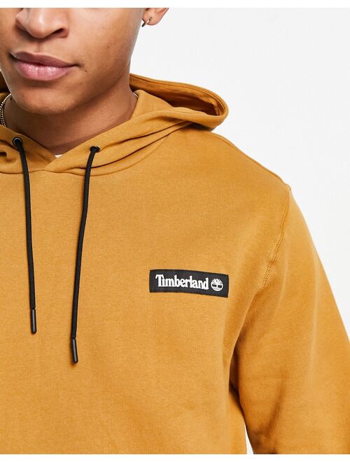Timberland Woven Badge hoodie in wheat tan