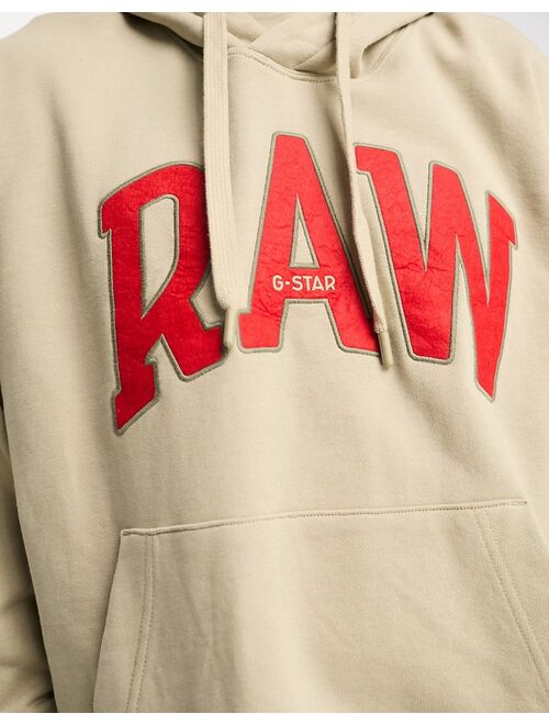 G-Star Raw oversized university hoodie in beige