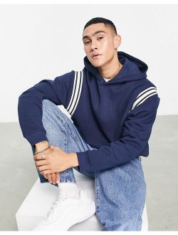 oversized hoodie in navy with insert panels