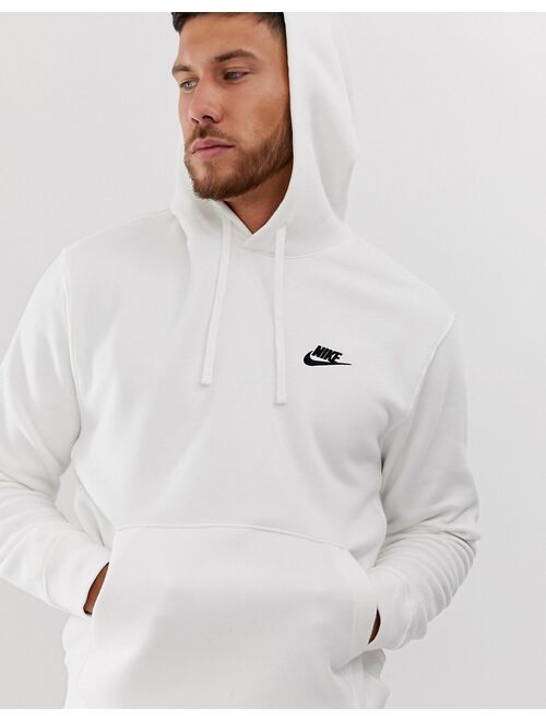 Nike Club Fleece hoodie in white