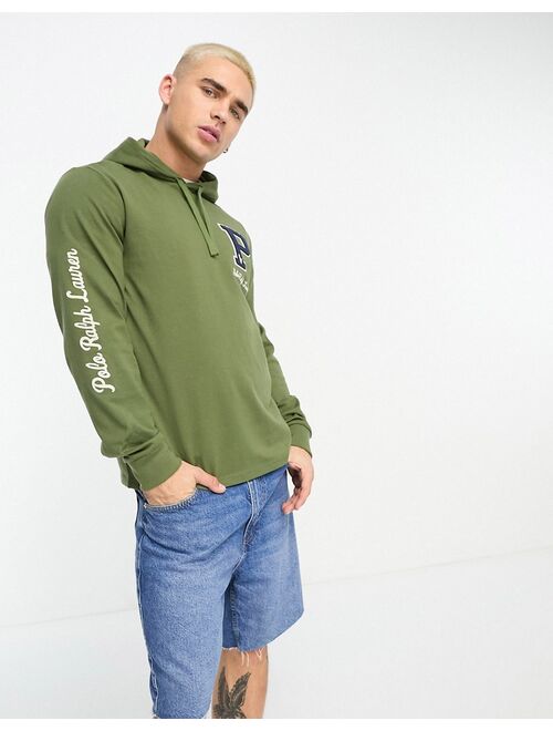 Polo Ralph Lauren x ASOS exclusive collab long sleeve hooded T-shirt in olive green with logo