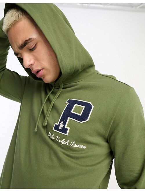 Polo Ralph Lauren x ASOS exclusive collab long sleeve hooded T-shirt in olive green with logo