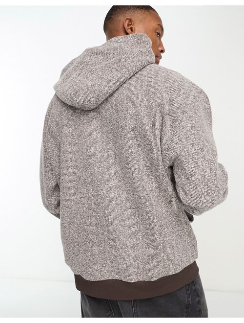 ASOS DESIGN oversized hoodie in brown brushed texture