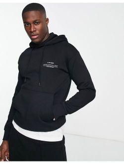 Essentials oversized hoodie with chest print in black