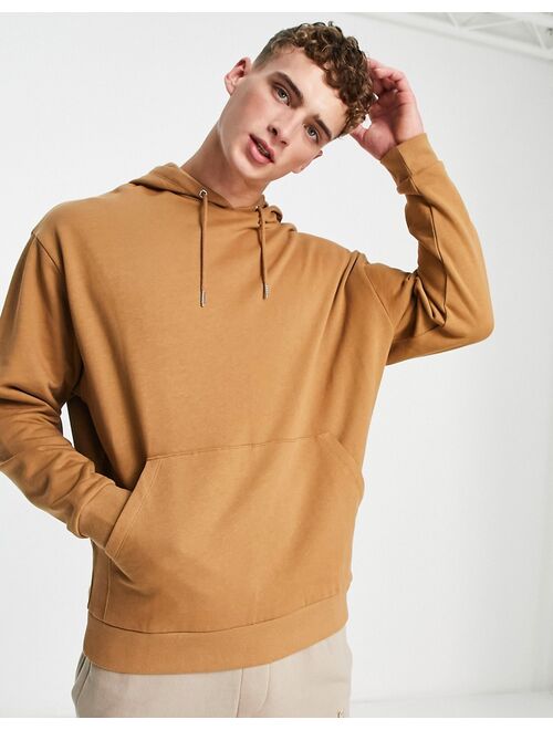 ASOS DESIGN oversized hoodie in tobacco brown