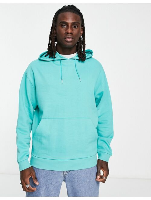 ASOS DESIGN oversized hoodie in turquoise blue