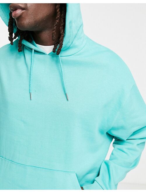 ASOS DESIGN oversized hoodie in turquoise blue