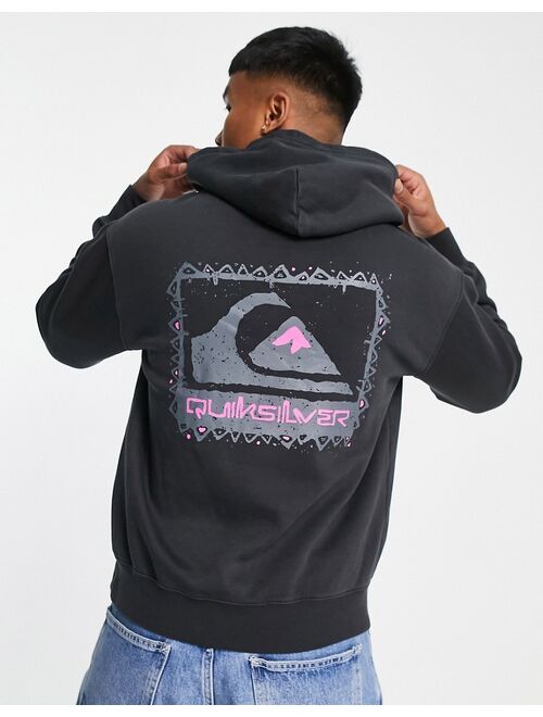 Quiksilver Neon Slab hoodie in black