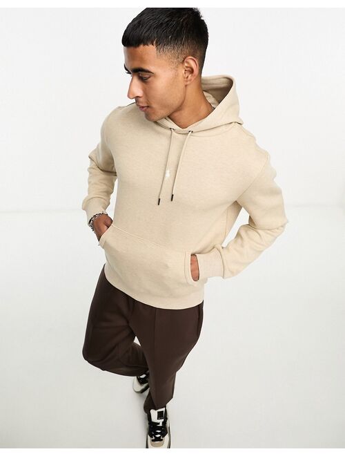 Polo Ralph Lauren central icon logo double knit hoodie in beige heather