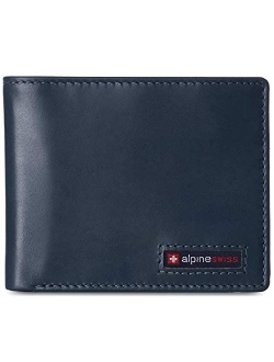 Mens RFID Safe Wallet Bifold Passcase Cowhide Leather Billfold Comes in Gift Box Distressed Brown