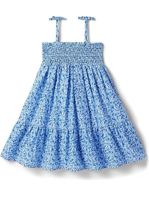 Janie and Jack Girl's Sky Blue Spaghetti Strap Floral Dress (Big Kids)