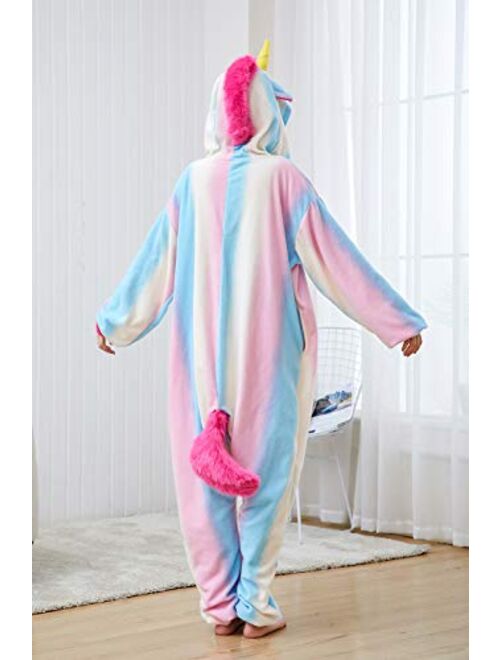 Ssgjzz Adult Unicorn Onesie Animal Pajamas Helloween Costume