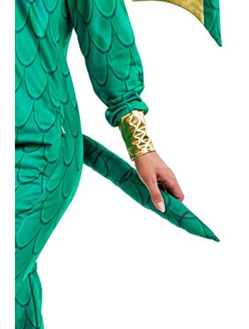 Tipsy Elves Women's Dragon Costume - Green Mythic Monster Halloween Jumpsuit