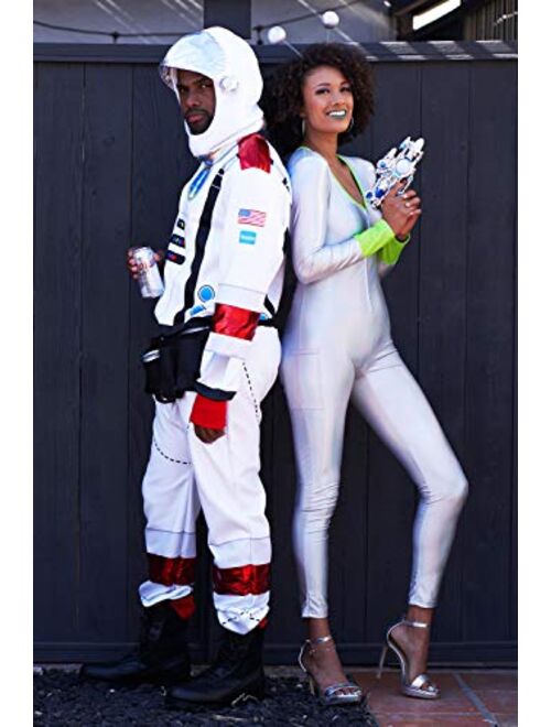 Tipsy Elves Prismatic Metallic Alien Halloween Costume for Women Long Sleeve Bodysuit with Wig and Alien Antennae Headband