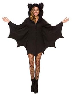 Halfjuly Halloween Costume for Women Bat Cozy Black Animal Adult Cosplay Vampire Zipper Dress